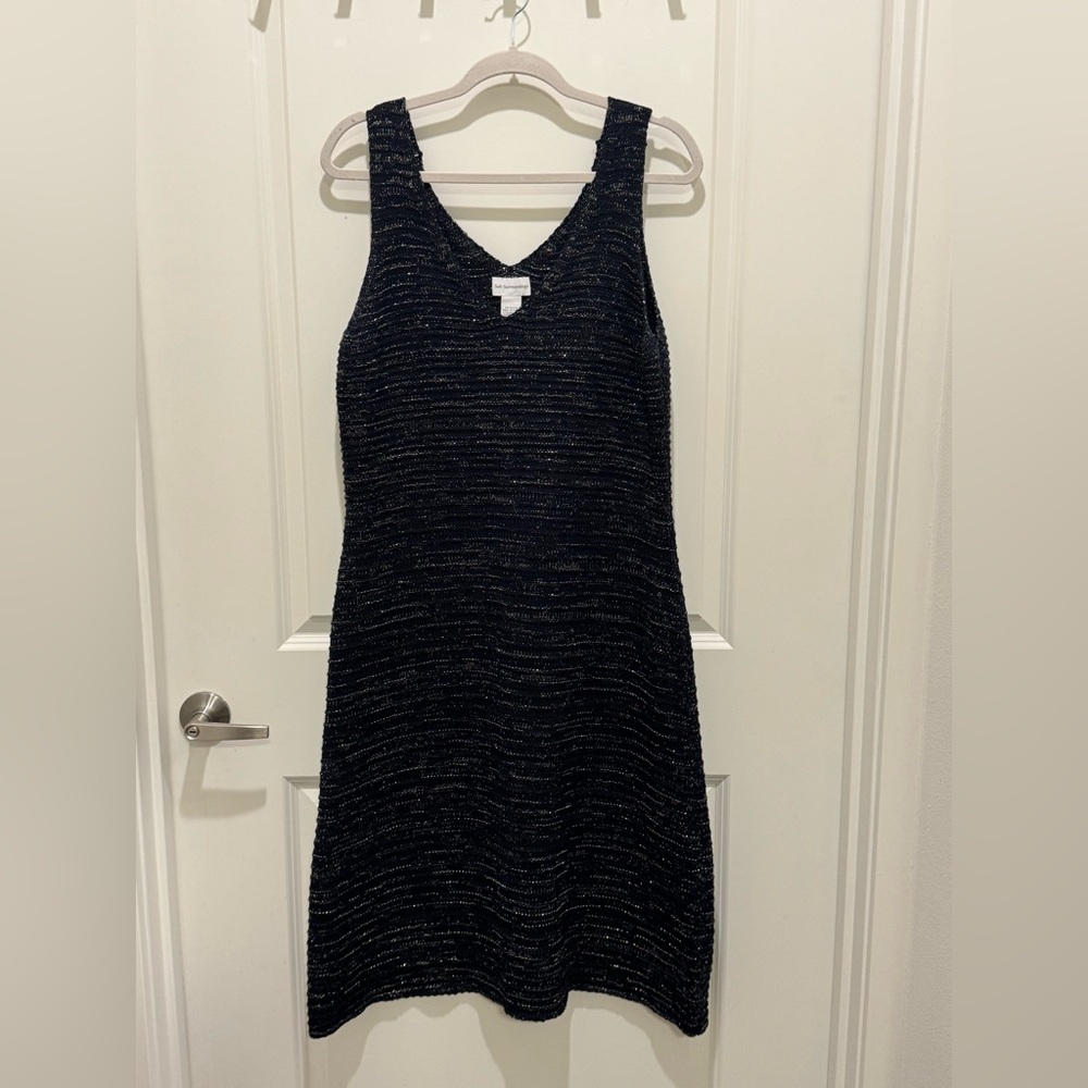 Soft Surroundings Navy and Gold Midi Dress